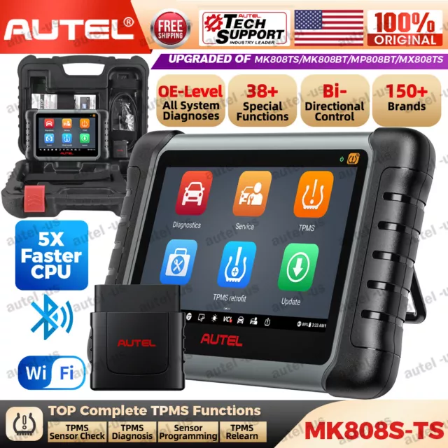 2024 Autel MaxiCOM MK808S-TS MK808TS TPMS Relearn Tool Car Diagnostic Scanner US