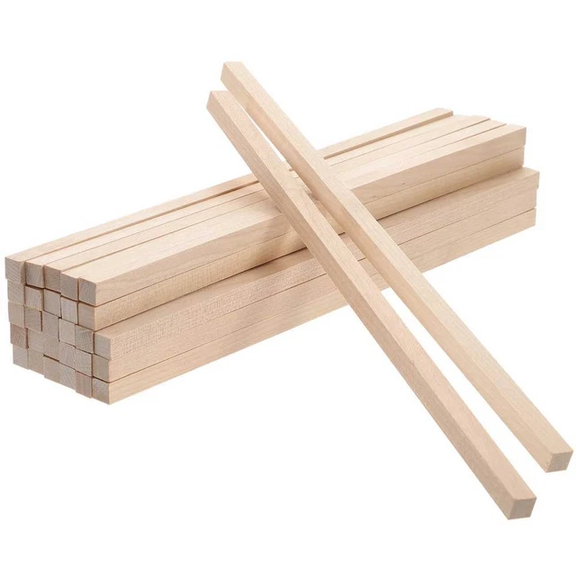30 piezas tacos cuadrados de madera natural palos de madera fuerte sin terminar