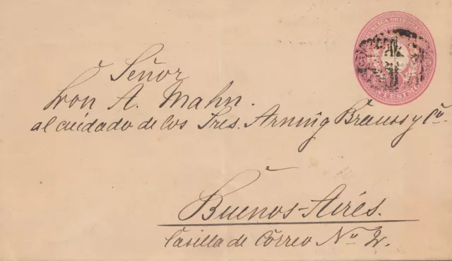 Uruguay 1897: letter via Abonados to Buenos Aires