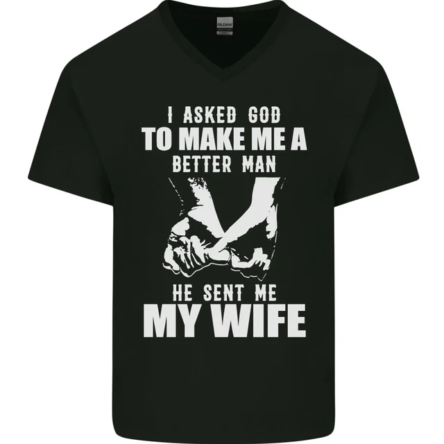 Marito & Donna Matrimonio Anniversario God Uomo Scollo A V Cotone T-Shirt