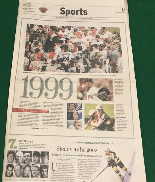 VINTAGE NEWSPAPER THE Boston Globe Sports Section 12/25/99. The Year in Review £37.73 PicClick UK