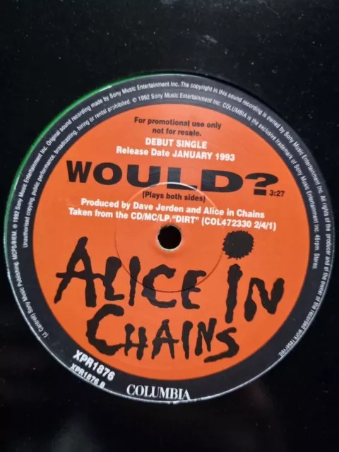 Rare Promo Alice in Chains Would?  Green Wax 12" XPR1876 Viny Columbia Records