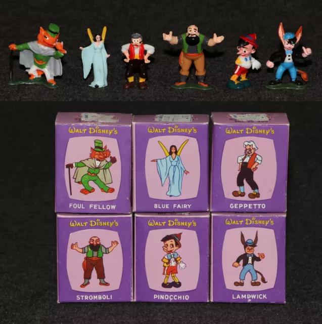 Disneykins 1960s 2nd Series Pinocchio Set x7 MIB Purple Solid Box