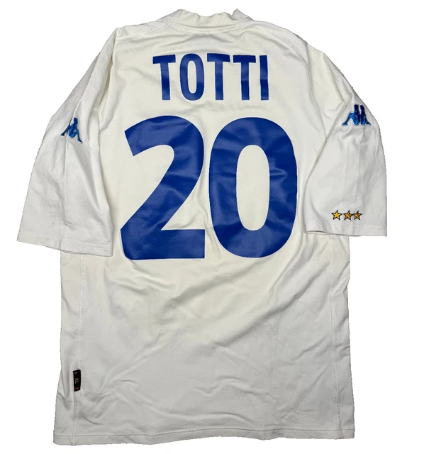 Maillot Italia 2000 - Totti #20 - Kappa - Bleu Domicile - Taille S - Issued/Non Porté En Match