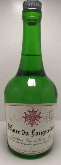 Ancienne bouteille de " Marc du Languedoc " 70 cl - 42% . VAUVERT Gard.