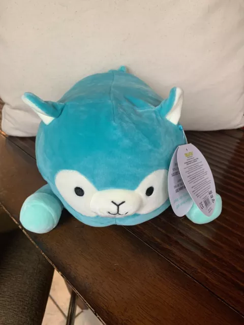 Squishmallow Cuddlers Pierre Alpaca Blue 9” Stackable Laying Plush Kellytoy NWT