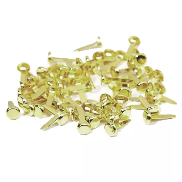 100pcs Craft Split Pins Household Supplies Gold Scrapbooking Brads Metal Round