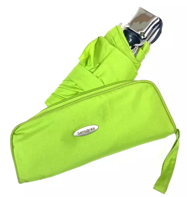 Samsonite Flat Auto Open Auto Close Umbrella Zipper Storage Case Lime