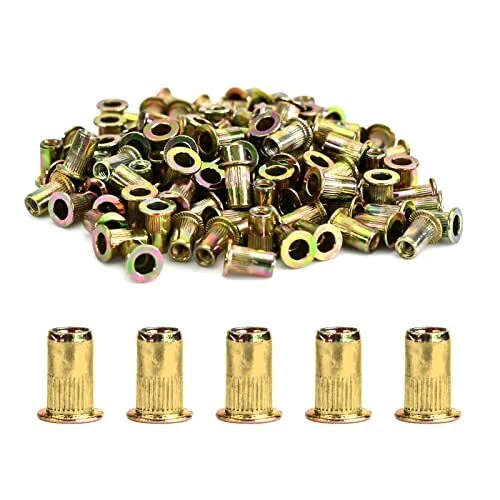Zinc Plated Rivet Nut Mixed Metric Rivnut Threaded Flat Head Insert Rivetnut