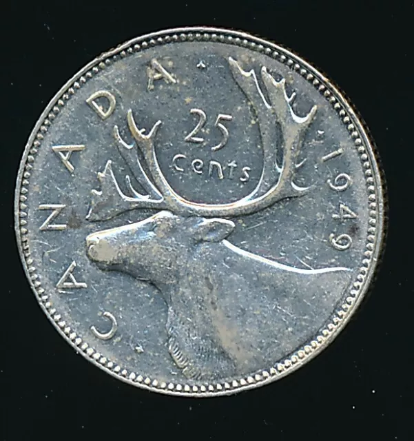 Canada 25 Cent Silver 1949