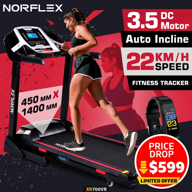 NORFLEX Electric Treadmill Gym Exercise Machine Fitness Tracker Run Auto Incline