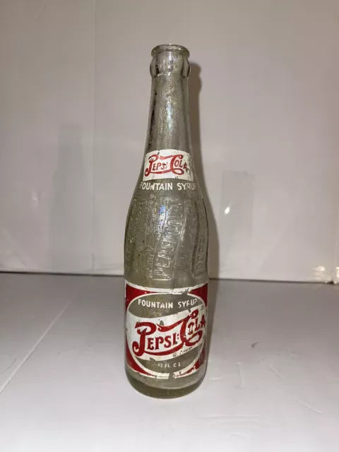 Rare FULL Pepsi Cola Fountain Syrup Soda Bottle ROANOKE, VIRGINIA