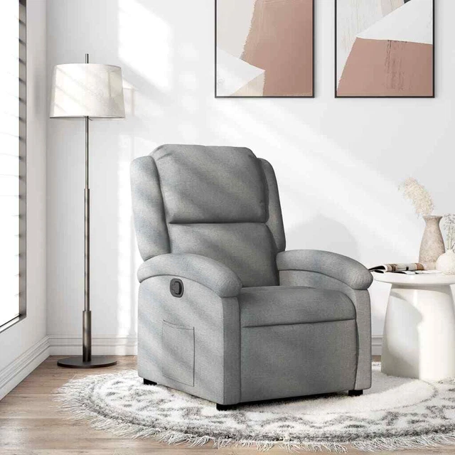 Relaxsessel Sessel Fernsehsessel Liegesessel Ruhesessel Hellgrau Stoff vidaXL