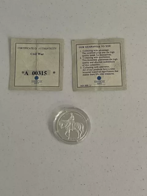 2000 $10 Coin Republic Of Liberia Robert E. Lee Civil War .999 Silver