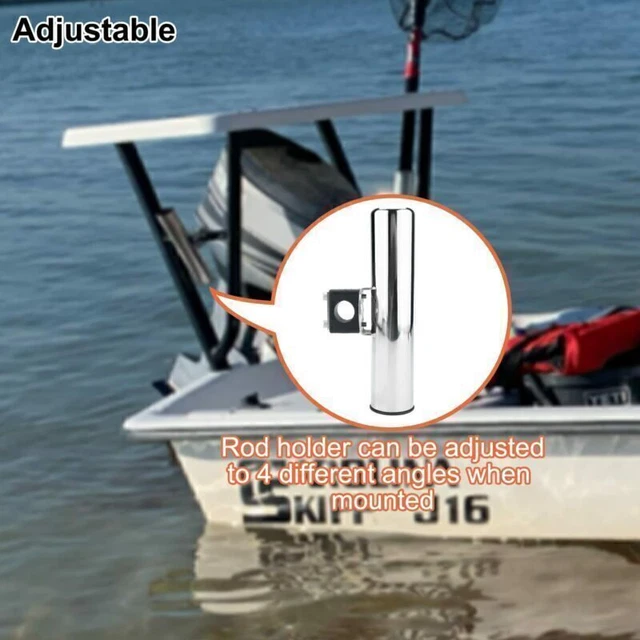 Stainless Steel Clamp Fishing Rod Holder for Rails 7/8" to 1" Boat Marine 2 Pack