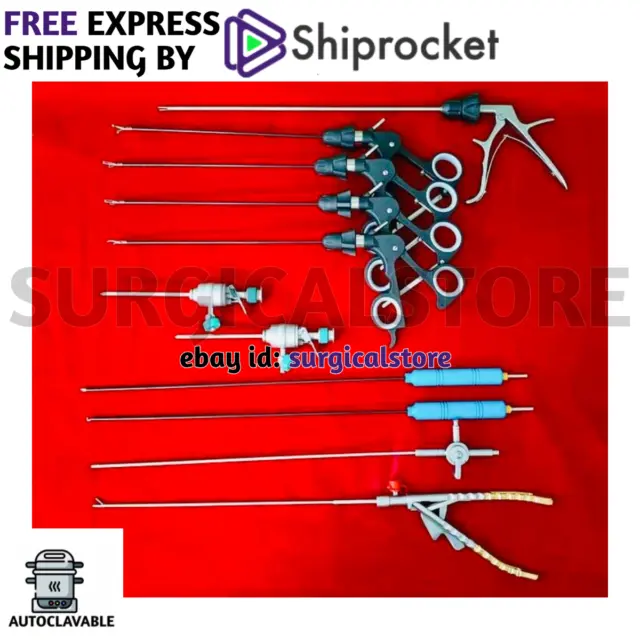 Laparoscopic Surgery Set 3mmx330mm Reusable Surgical Instruments 11pc Brand New