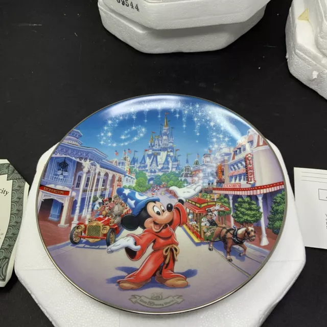 Vintage Walt Disney World 25th Anniversary "Main Street, USA" Collectors Plate