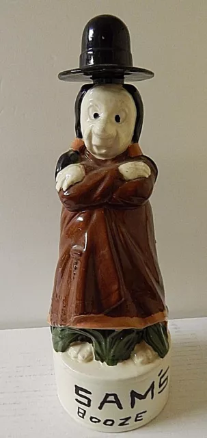 Indian Decanter Alberta Mold 466 Hand Painted Ceramic Sam's Booze Vintage Bar
