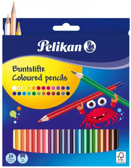 Pelikan Buntstifte Malstifte Standard, sechseckig, 24er Kartonetui