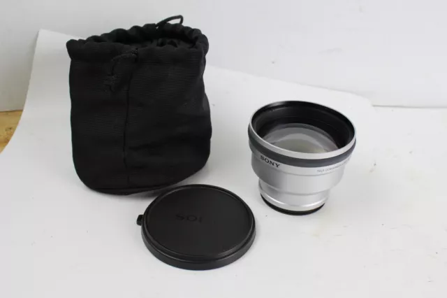 CLEAN Sony 1.7x Telephoto Tele Conversion VCL-HGD1758 Camera Lens & 2 OEM Caps