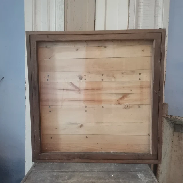 VINTAGE VILLAGE OR Shop Notice Board, Glass Front Wooden Hand