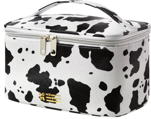 Large Capacity Travel Cosmetic Bag Organizer Makeup with Separate Brushes Slots