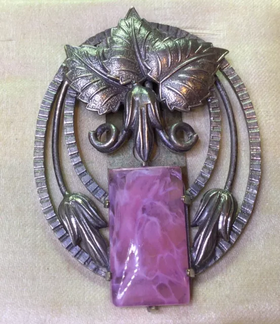 Vintage Art Deco Jewellery Stunning Large Czech Dress Clip