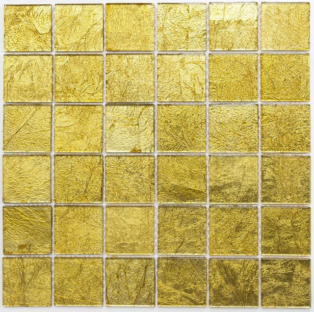 Mosaique verre + aluminium Pluton argent L. 26 x l. 30 cm Mat Inter