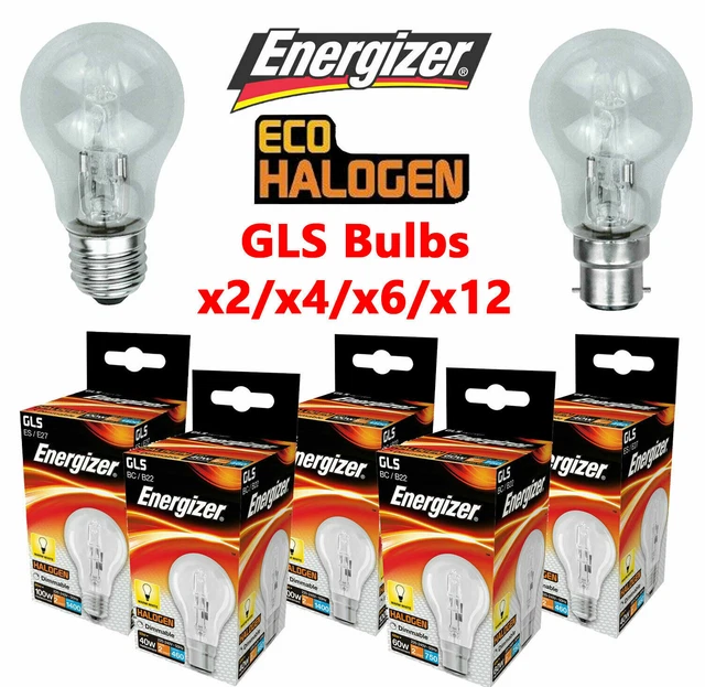 Energizer 40W 60W 100 Watt Gls Led Halogen Bulb Bayonet Screw Bc/ B22 Es/ E27