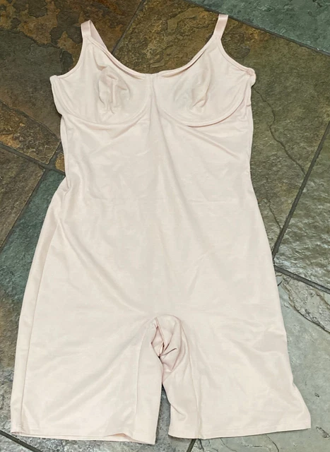 323 Nancy Ganz BodySlimmers 38D Ivory Full Body Mid Thigh BodySuit #8326 VTG