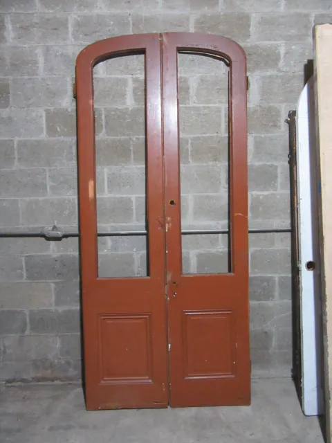 ~ ANTIQUE DOUBLE ENTRANCE FRENCH DOORS ~ 44 x 96.75 ~ ARCHITECTURAL SALVAGE