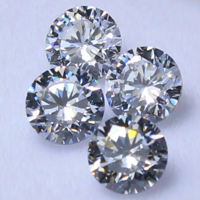 4 Pièces Lot De 0.90 CT Ef Couleur VVS1 Brillant Coupe Diamant Blanc 4x4 MM Rond