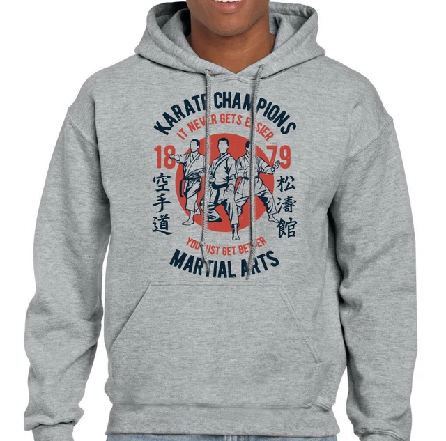 Karate Champions Mens Funny Martial Arts Hoodie MMA Training Top MMA Gym Belt