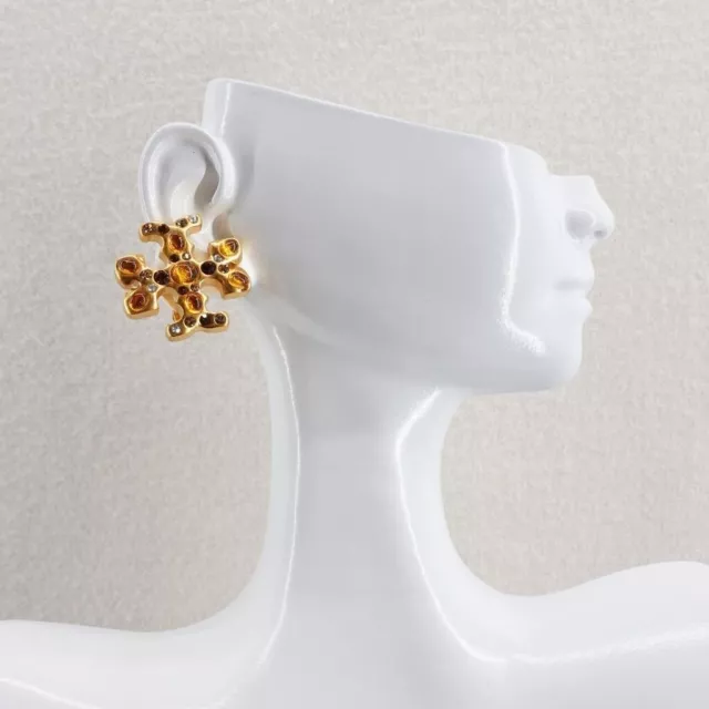 Tory Burch Women's Roxanne Double T Cross Stud Earrings Gold OS