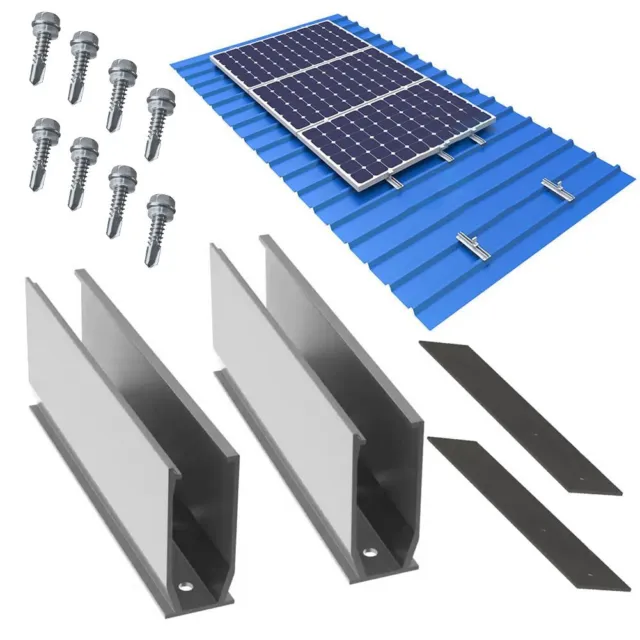 Guida in alluminio universale e regolabile per impianti fotovoltaici montaggio pannello solare
