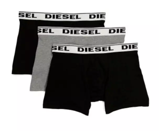 3 Pack DIESEL Sebastian STRETCH COTTON BOXER SHORTS BRIEFS BLACK LARGE 33-35 $42