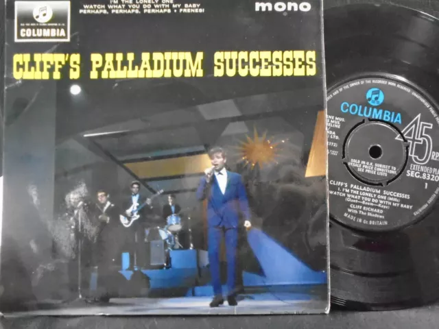 CLIFF RICHARD E.P " CLIFF`S PALLADIUM SUCCESSES " EX+ COND. IN Or. PIC SL.