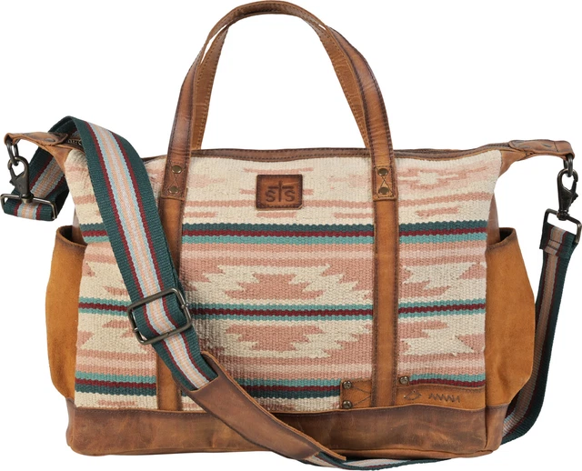 STS Ranchwear Womens Palomino Multi-Light Pink Serape Leather Diaper Bag OS