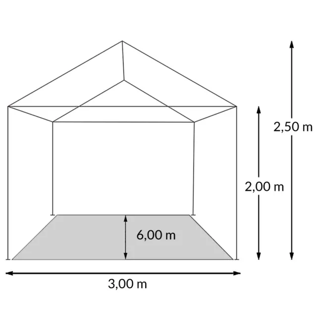 Pavillon Festzelt Gartenzelt 3x6m UV-Schutz 18m² Partyzelt Bierzelt Zelt Garten 7