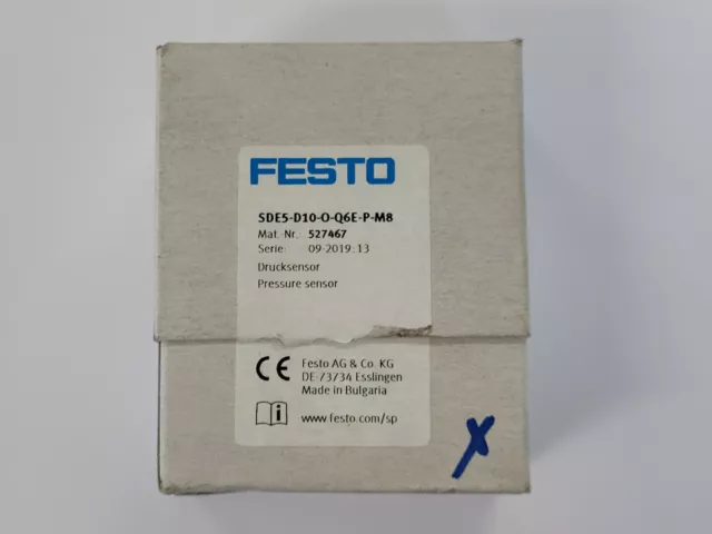 FESTO SDE5-D10-O-Q6E-P-M8 527467 sensore di pressione - NUOVO / IMBALLO ORIGINALE - worldwide shipping