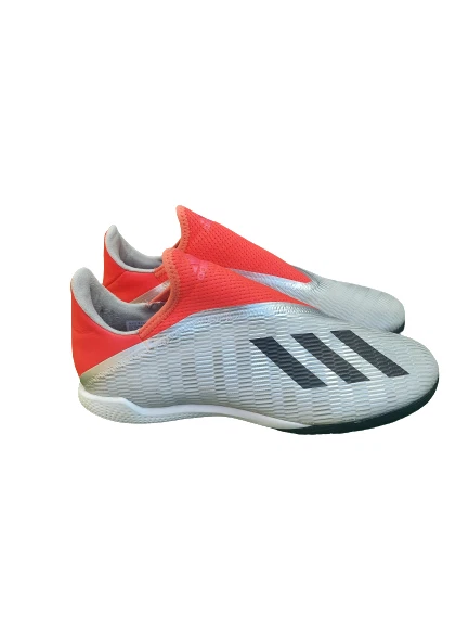 Scarpe da calcio Adidas calzino argento rosso 753002 senza pizzo astro - Regno Unito taglia 8,5 US9