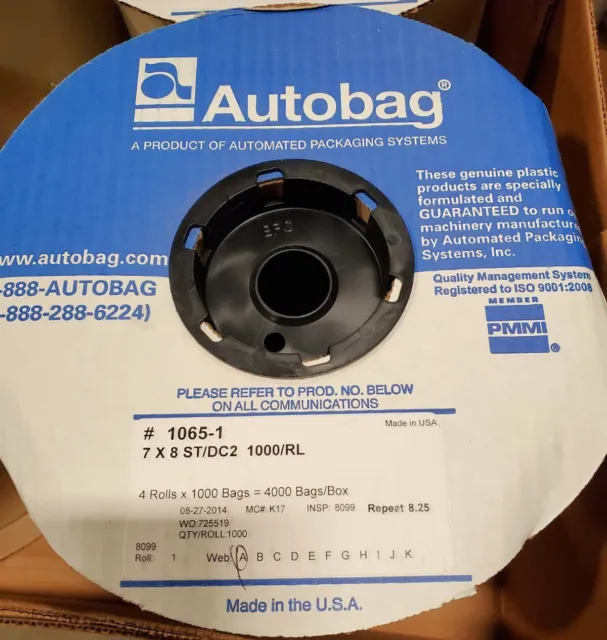 New 7" x 8" Clear Autobag Poly Bags on Rolls - 1,000 Bags Per Roll