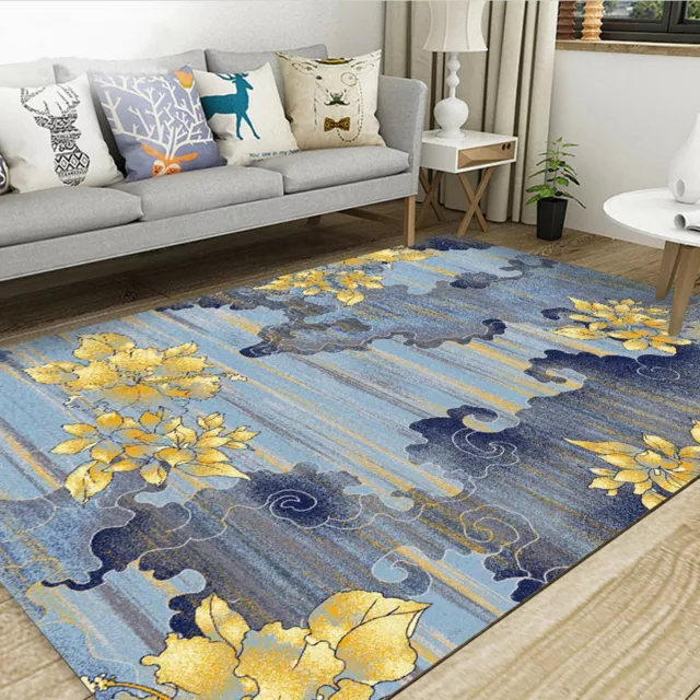 3D Golden Flower Leaves NAO2633 Game Rug Mat Elegant Photo Carpet Mat Fay