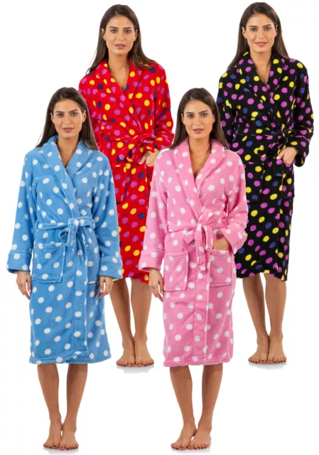 Casual Nights Women's Solid/Animal Trim Fleece Plush Robe