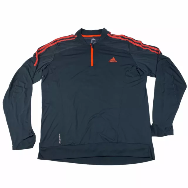 Adidas Mens Sz Large Blue Orange 1/4 Zip Pullover Formotion Climacool