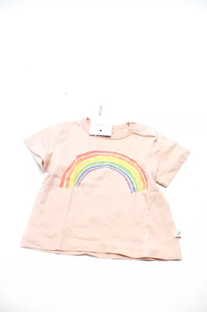 Stella McCartney Childrens Girls Rainbow Short Sleeve Tee Shirt Pink Size 6M