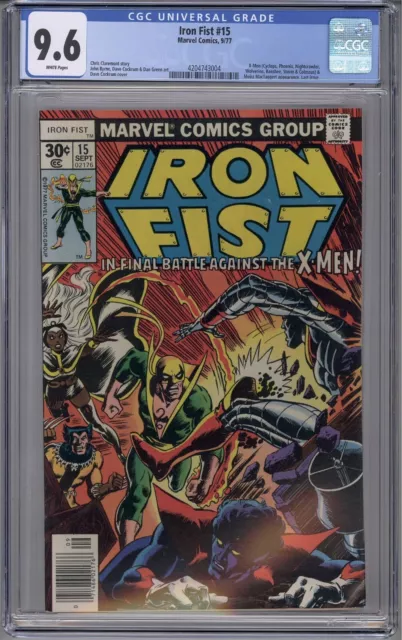 Iron Fist #15 CGC 9.6 NM+ Key X-Men app|1st Bush Master|last issue 1977 Marvel