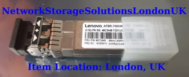 Lenovo 46C3448 46C3449 N24591V L80181M 10GbE 10GE 10GBASE-SR SFP+ LC SW 850nm