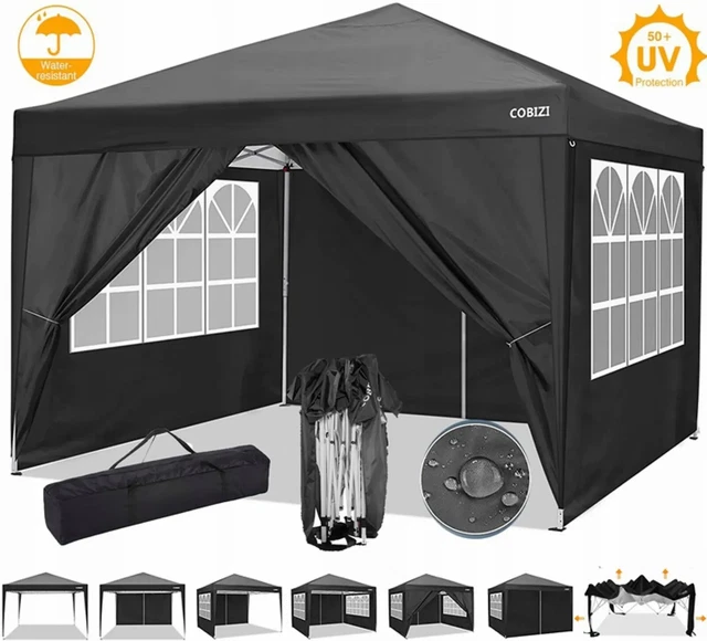 Falt Pavillon wasserdicht 3x3/4.5/3x6m Partyzelt Popup Gartenpavillon UV-Schutz