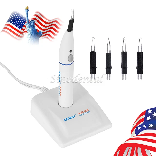 Dental Endo Gutta Percha Teeth Tooth Gum Cutter + 4x Heated Gutta Cutter Tips